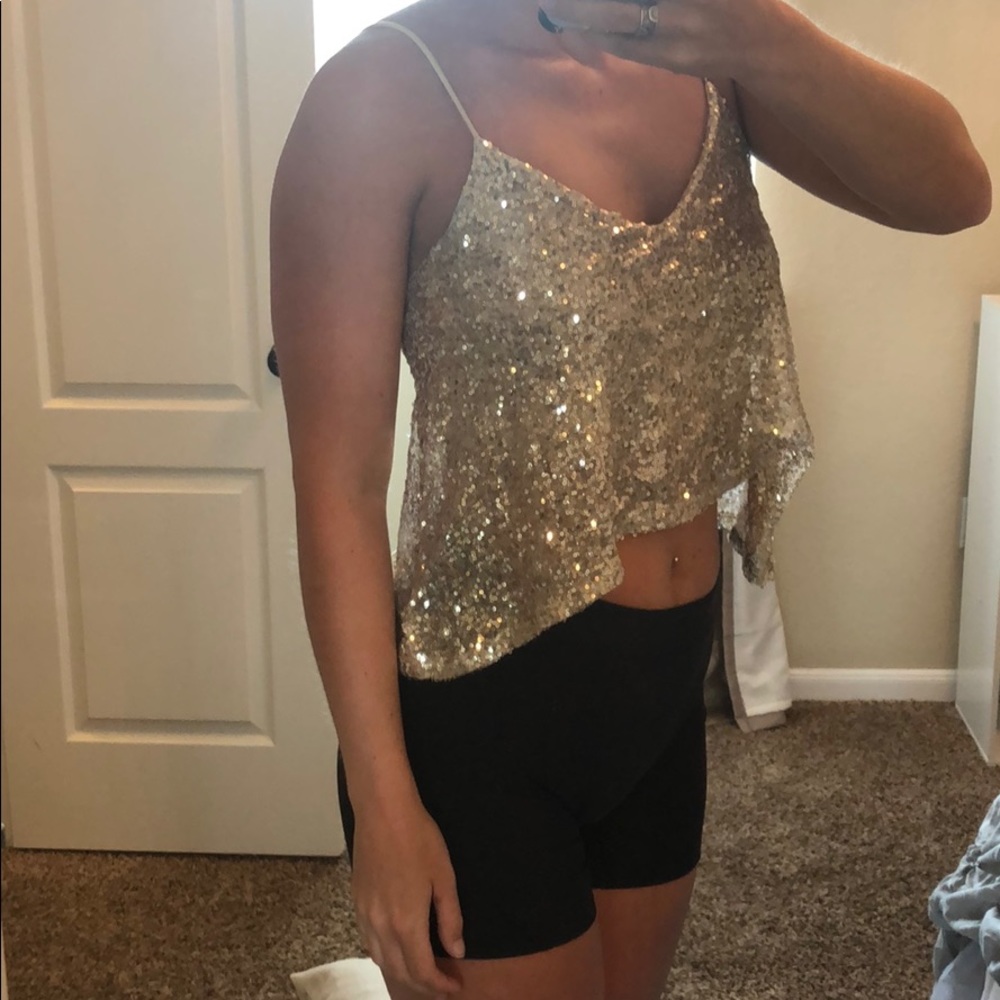 Sequin crop top